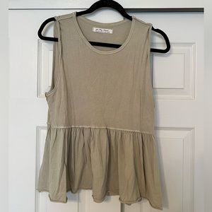 We The Free Sleeveless Peplum Top (Sage Green) - Small